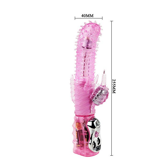 Мультискоростной вибромассажер розового цвета - 25,5 см. Baile