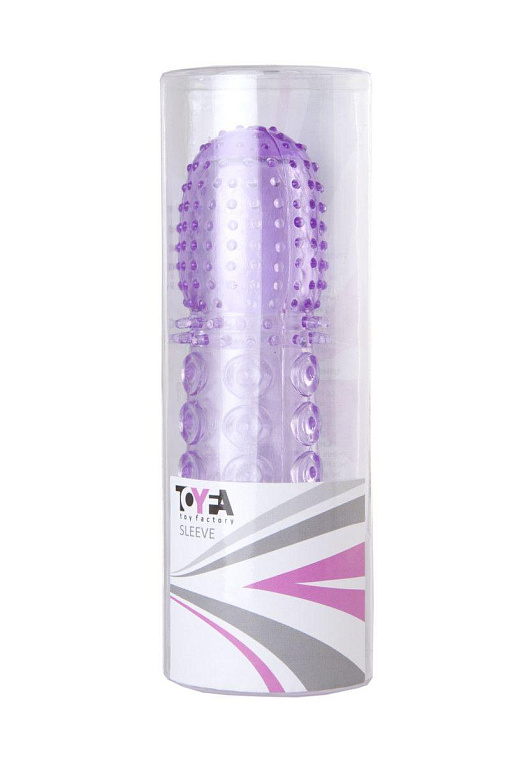 Насадка гелевая фиолетовая с точками, шипами и наплывами - 13,5 см. - поливинилхлорид (ПВХ, PVC)