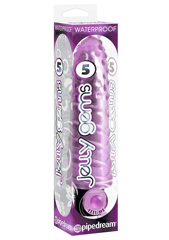 Фиолетовый вибратор Jelly Gems №5 - 15,2 см. - термопластичный эластомер (TPE)
