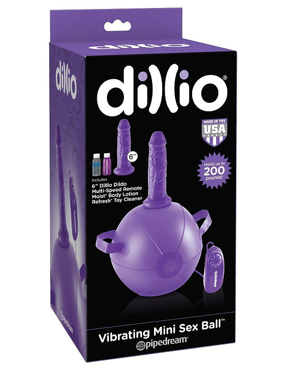 Фиолетовый надувной мяч с вибронасадкой Vibrating Mini Sex Ball - 15,2 см. от Intimcat