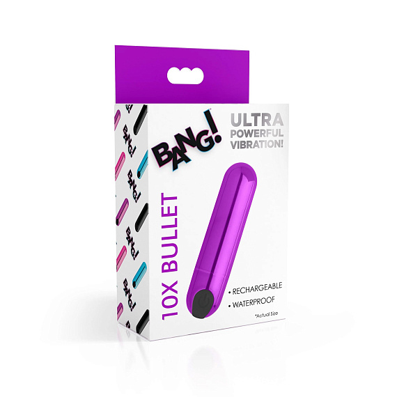 Лиловая вибропуля 10X Rechargeable Vibrating Metallic Bullet - фото 5