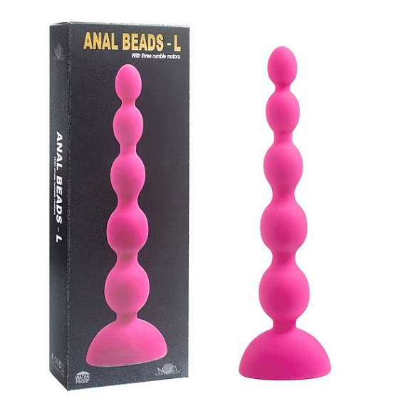 Розовый анальный вибростимулятор Anal Beads L - 21,5 см. от Intimcat