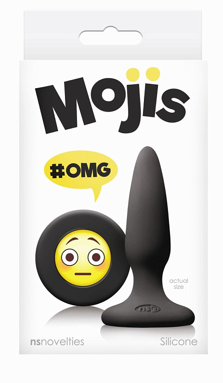 Черная силиконовая пробка Emoji OMG - 8,6 см. - силикон