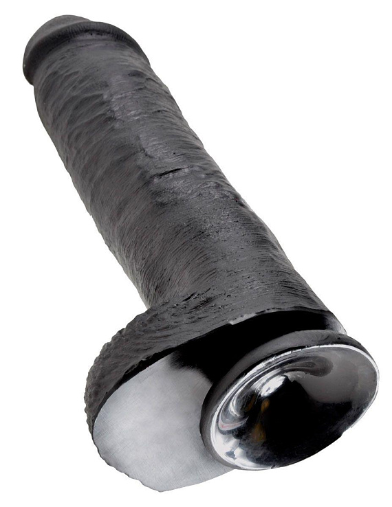 Черный фаллоимитатор-гигант на присоске - 28 см. - поливинилхлорид (ПВХ, PVC)
