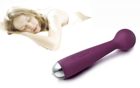 Фиолетовый вибростимулятор Emma с насадкой - 21 см. - силикон