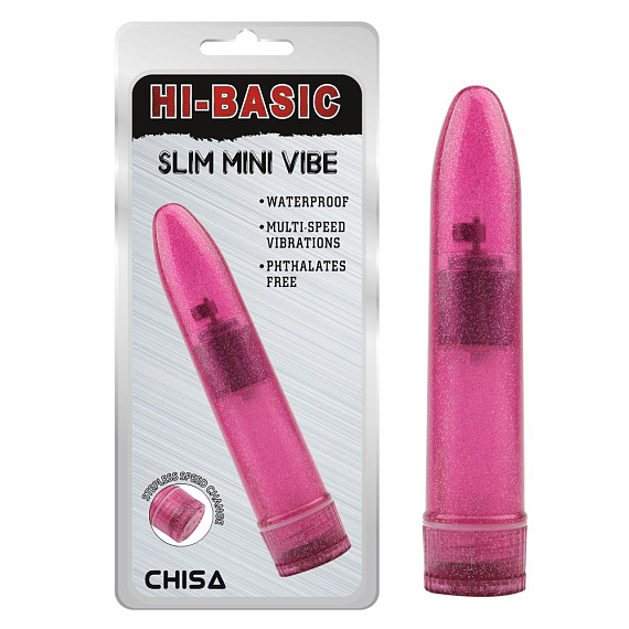 Розовый мини-вибратор Slim Mini Vibe - 13,2 см. - анодированный пластик (ABS)