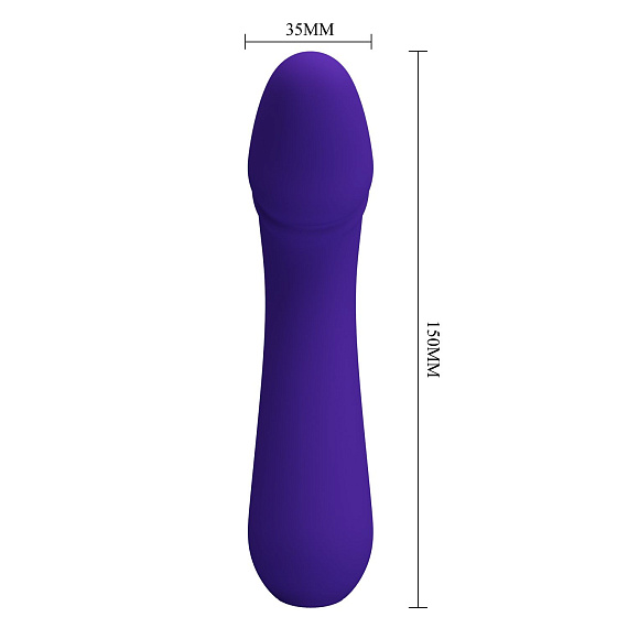 Фиолетовый силиконовый вибратор Cetus для G-точки - 15 см. Baile