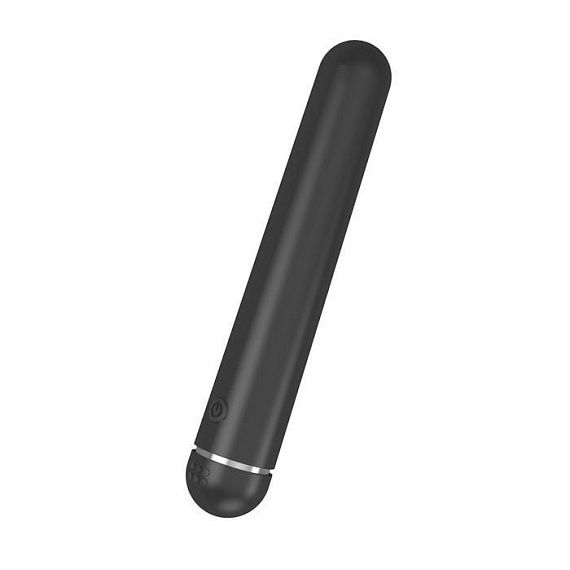 Классический чёрный вибратор F5 - 18 см. - анодированный пластик (ABS)