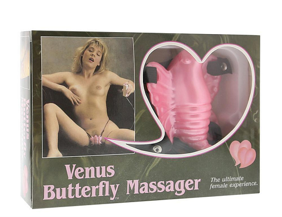 Розовая вибробабочка на ремешках Venus Butterfly от Intimcat