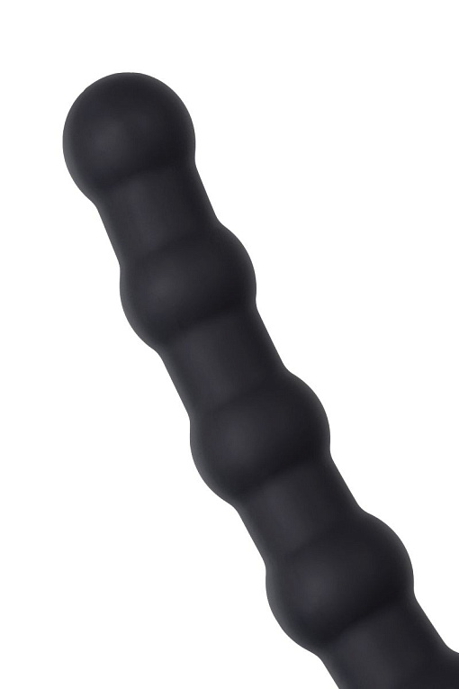 Черная насадка на пенис для двойного проникновения - 19,5 см. - фото 8