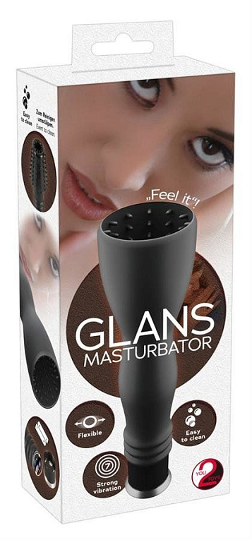 Черный мастурбатор-чаша Glans Masturbator - термопластичный эластомер (TPE)