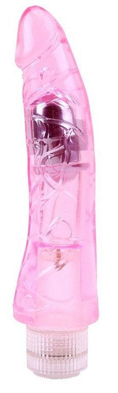 Розовый вибратор Glitters Mr.Right - 23 см.