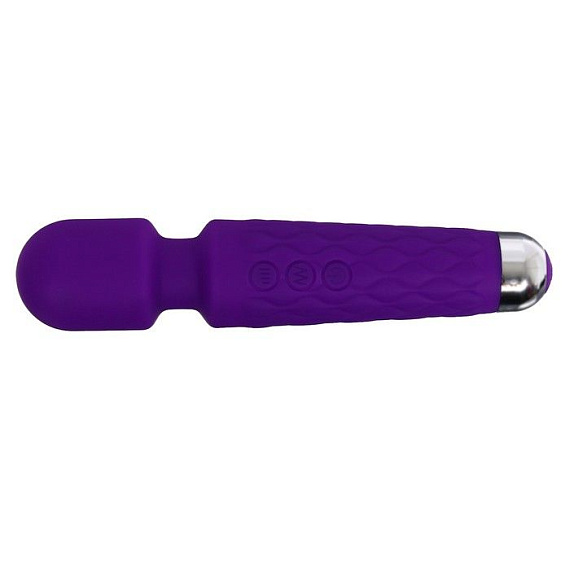Фиолетовый wand-вибратор с подвижной головкой - 20,4 см. - силикон