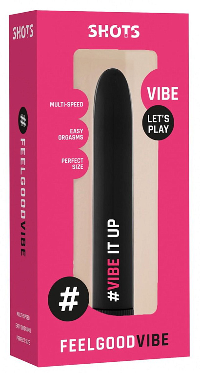 Черный гладкий вибромассажер Feelgood Vibe #Vibe it ap - 17,2 см. - анодированный пластик (ABS)