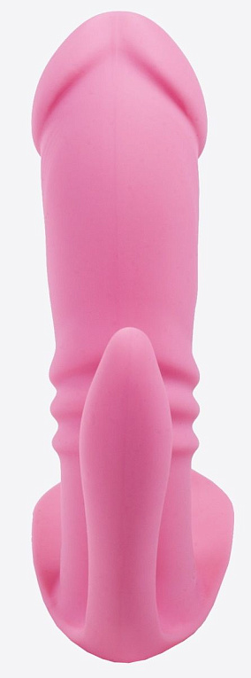 Розовый анально-вагинальный вибратор Hidden Lover - силикон