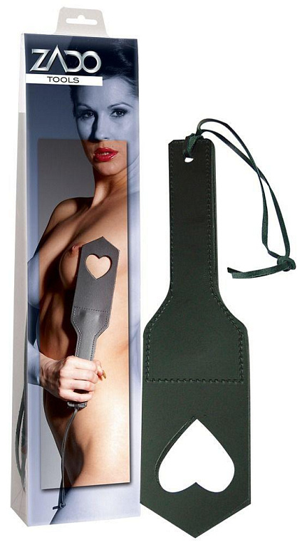 BDSM-шлепалка Leder Herzpaddel - 30 см. - натуральная кожа