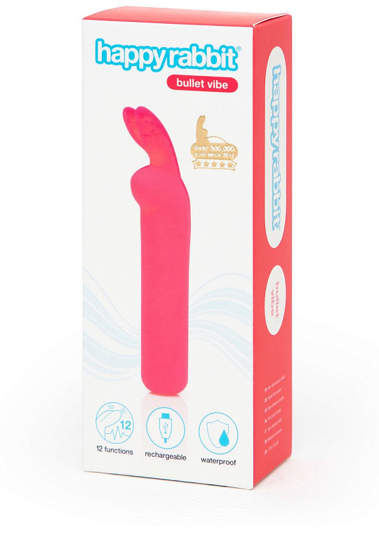 Розовая вибропуля с ушками Rechargeable Rabbit Ears Bullet Vibrator - фото 5