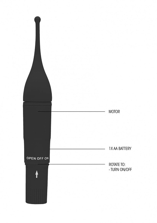 Черный клиторальный вибромассажер Clitoral Tickler - 16,2 см. от Intimcat