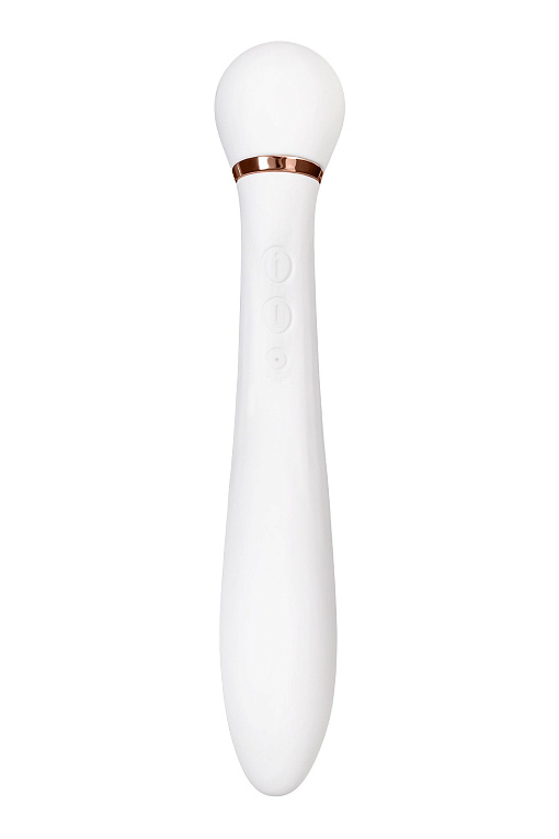 Белый вибратор с вакуумной стимуляцией Jasmine - 23 см. ToyFa