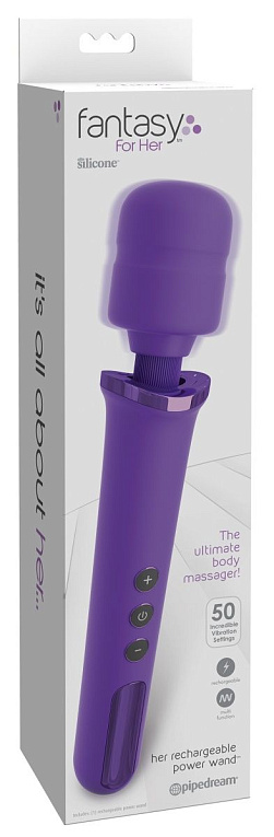 Фиолетовый вибромассажер Rechargeable Power Wand Pipedream