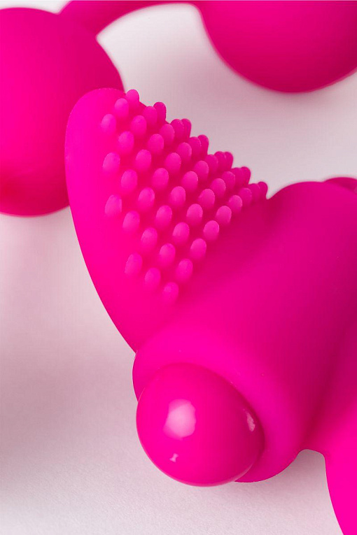 Розовое эрекционное виброкольцо Posedon с анальной цепочкой - фото 5