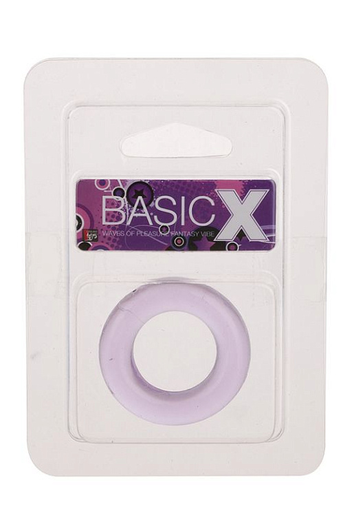 Фиолетовое эрекционное кольцо BASICX TPR COCKRING PURPLE 1INCH - термопластичная резина (TPR)