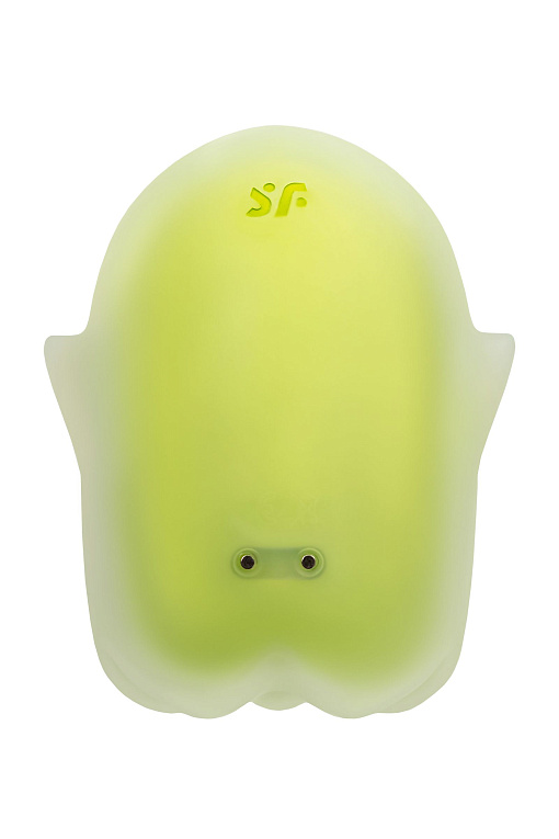 Желтый люминесцентный вакуум-волновой стимулятор клитора Glowing Ghost - силикон