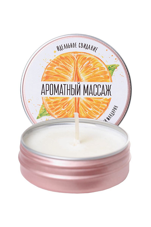 Массажная свеча «Ароматный массаж» с ароматом мандарина - 30 мл. - фото 5