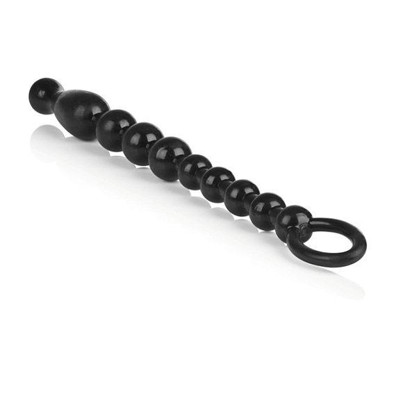 Анальная чёрная цепочка COLT Max Beads - 28 см. - фото 5