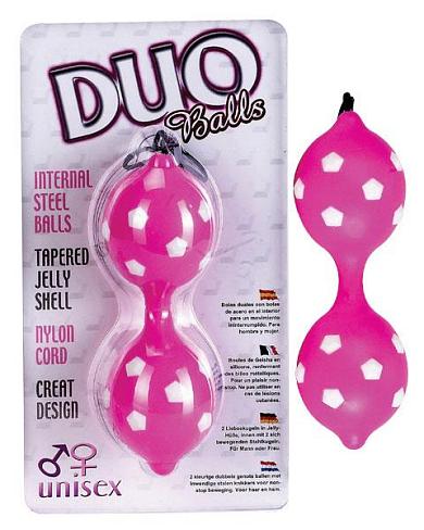 Розовые вагинальные шарики со смещенным центром тяжести DUO BALLS