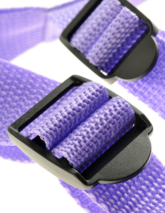 Фиолетовая страпон-система 7  Strap-On Suspender Harness Set с реалистичной насадкой - 19 см. - фото 6