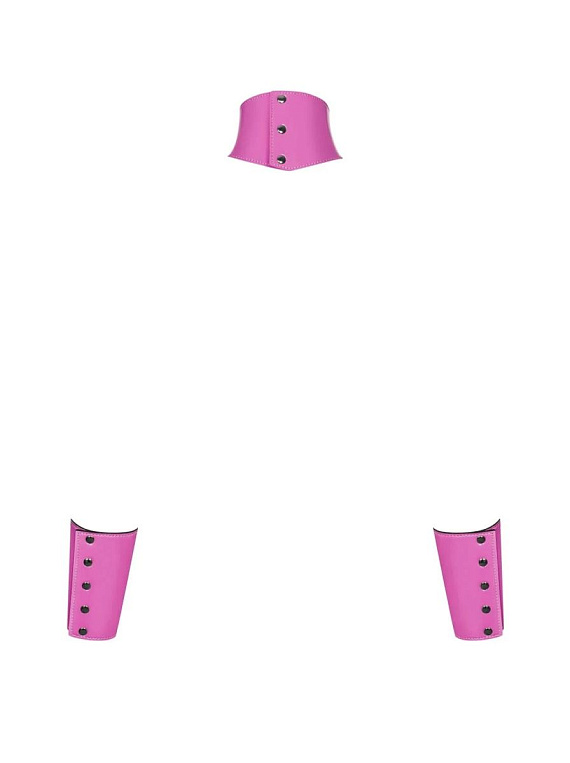 Розовый чокер Lollypopy в комплекте с наручниками - фото 6