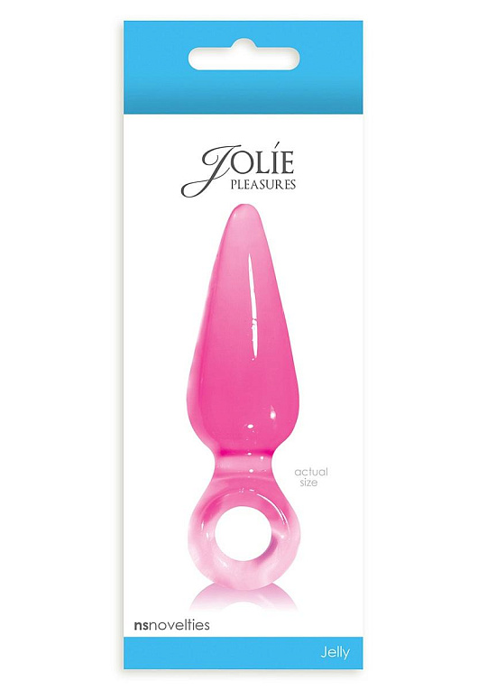 Малая розовая анальная пробка Jolie Pleasures Small - 10 см. - термопластичный эластомер (TPE)