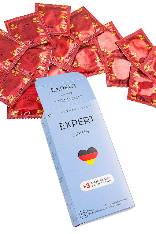 Ультратонкие презервативы EXPERT Lights - 12 шт.(+3 ) от Intimcat