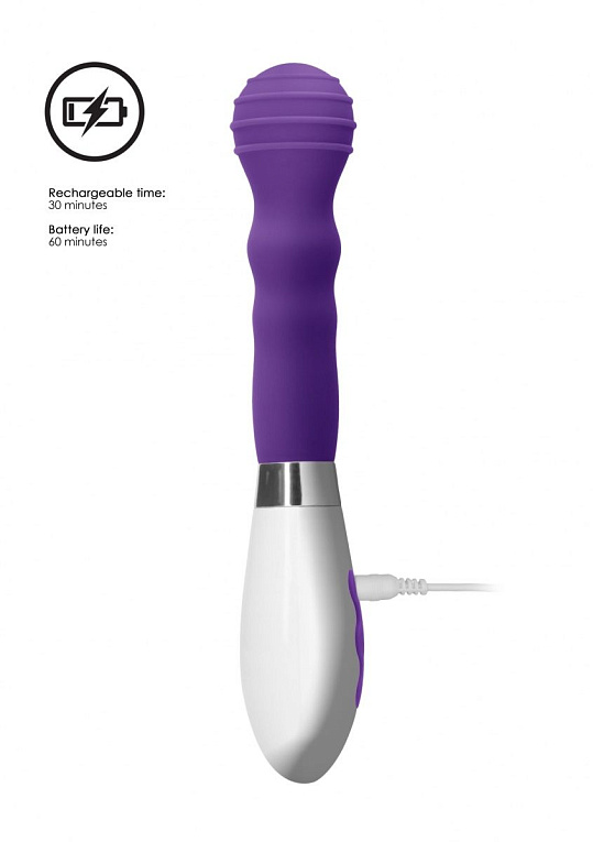 Фиолетовый вибромассажер Alida - 21 см. - силикон