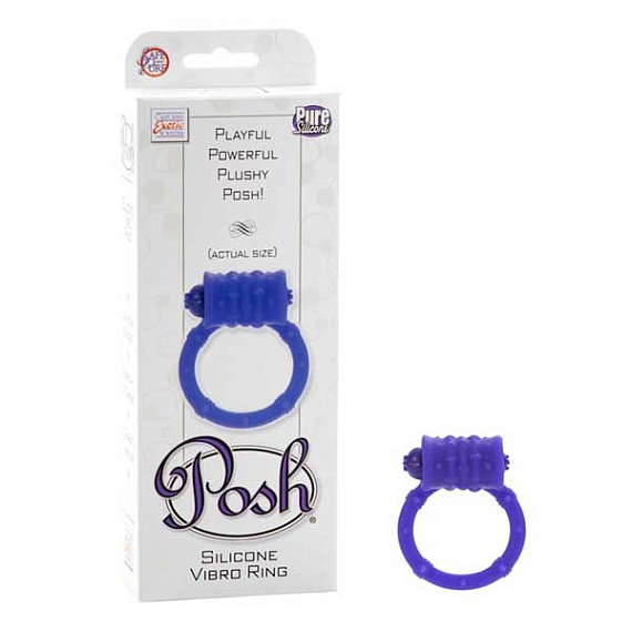 Фиолетовое эрекционное кольцо Posh Silicone Vibro Rings - силикон