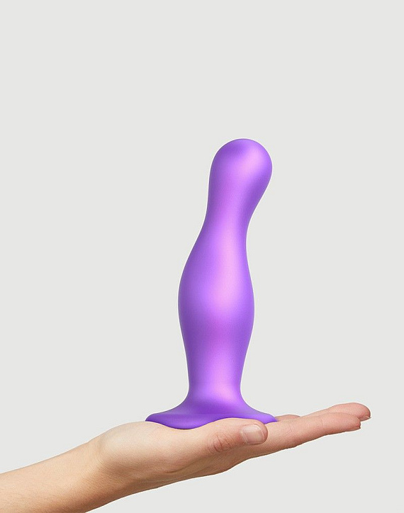 Фиолетовая насадка Strap-On-Me Dildo Plug Curvy size L от Intimcat