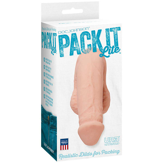Фаллоимитатор для ношения Pack It – Lite – White - 12 см. - пластик