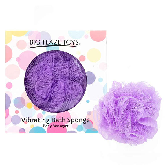 Фиолетовая губка для ванны с вибропулей Vibrating Bath Sponge от Intimcat