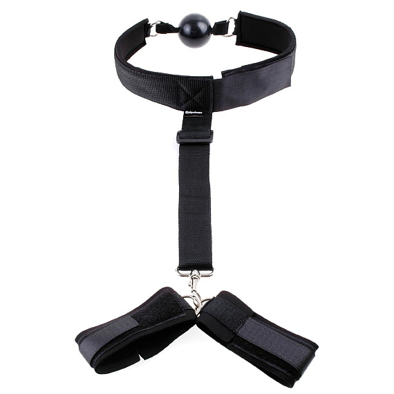 Черные фиксаторы Gag   Wrist Restraint - фото 5