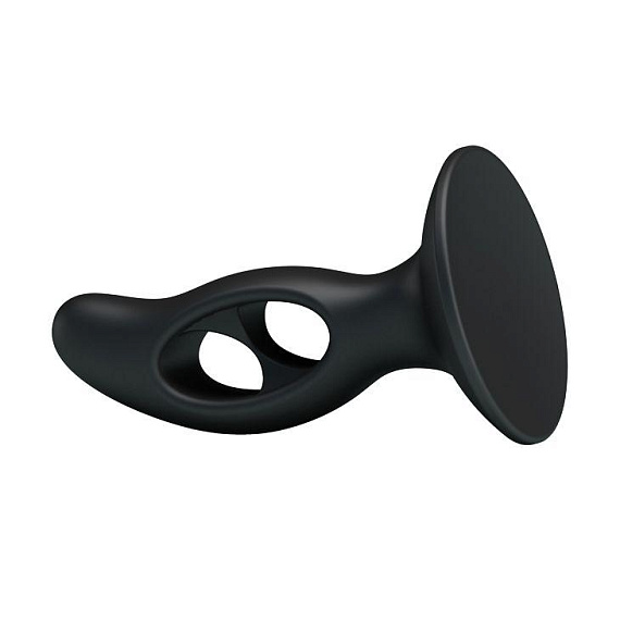 Чёрный массажёр простаты Silicone Butt Plug - 9,3 см. от Intimcat