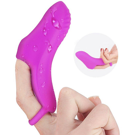 Фиолетовая перезаряжаемая насадка на палец с вибрацией OMG-RCT от Intimcat