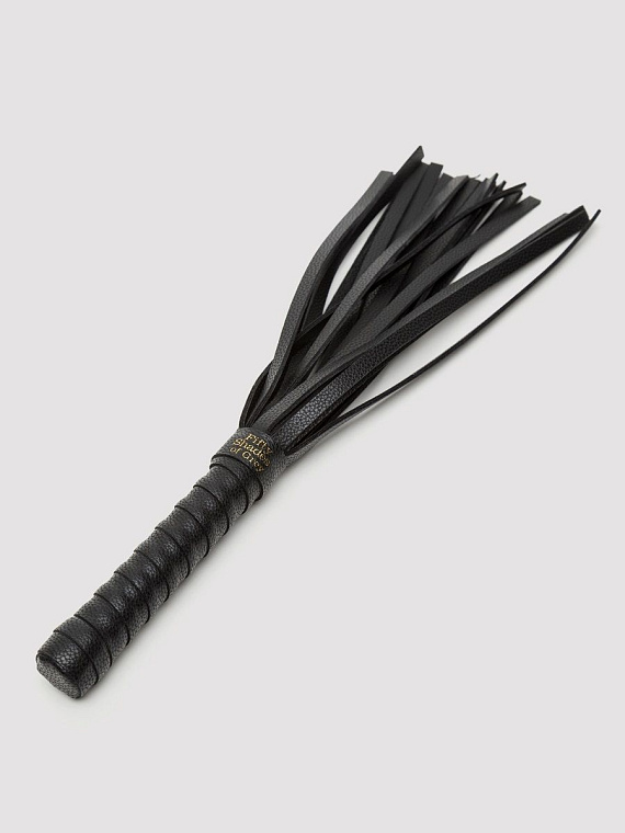 Черная кожаная плеть Bound to You Faux Leather Small Flogger - 29,2 см. - искусственная кожа