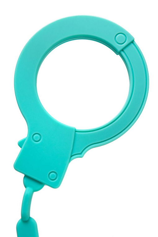 Аквамариновые силиконовые наручники от Intimcat