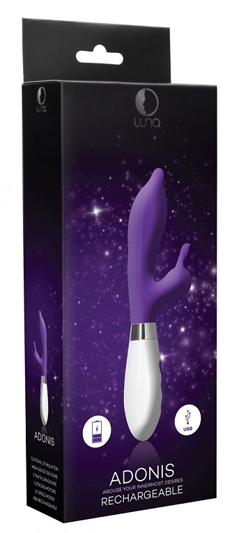 Фиолетовый вибратор-кролик Adonis - 22 см. от Intimcat
