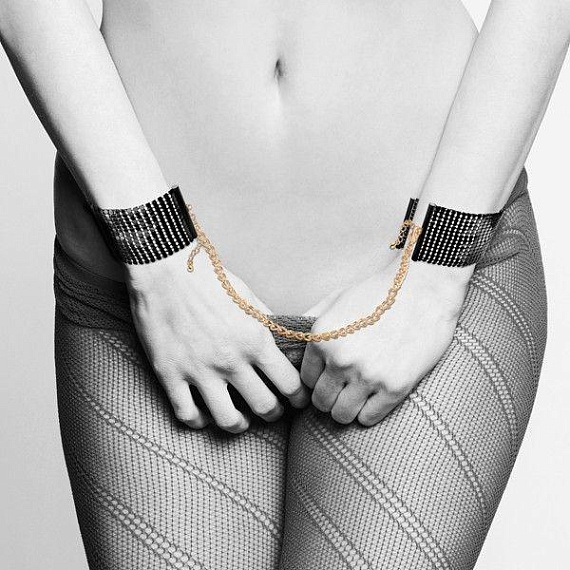 Чёрные дизайнерские наручники Desir Metallique Handcuffs Bijoux от Intimcat
