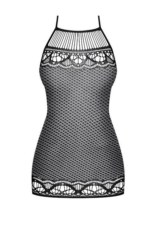 Эффектное платье-сетка с завязками вокруг шеи - фото 5