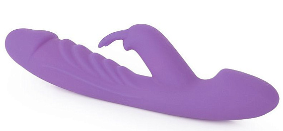 Фиолетовый вибромассажер-кролик с 10 режимами вибрации - 24 см. от Intimcat