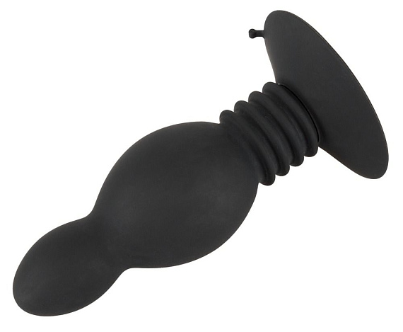 Черная анальная пробка с пружинным механизмом Bouncing Plug - 11,8 см. - силикон