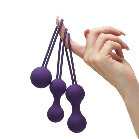 Набор из 3 фиолетовых вагинальных шариков Kegel Training Set от Intimcat